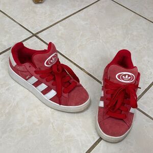 Adidas Red & White Campos Shoes Size 5